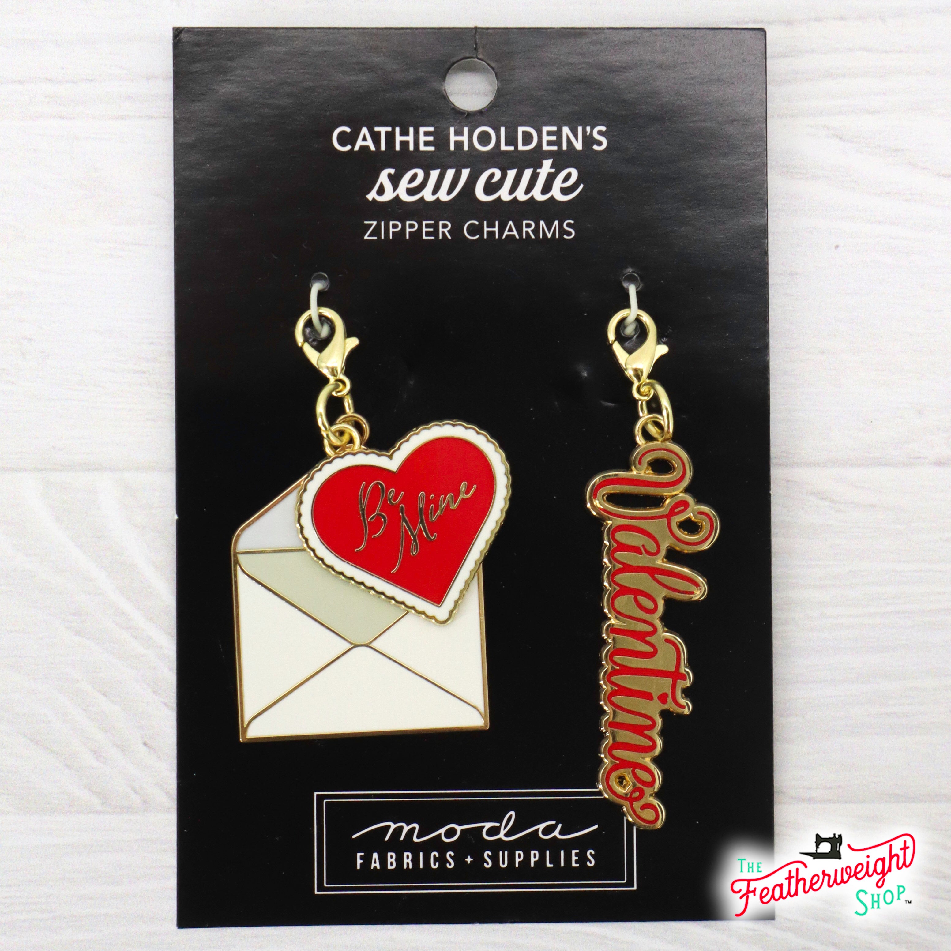 Enamel Charm Zipper Pull by Cathe Holden - BE MINE LOVE LETTER & VALENTINE
