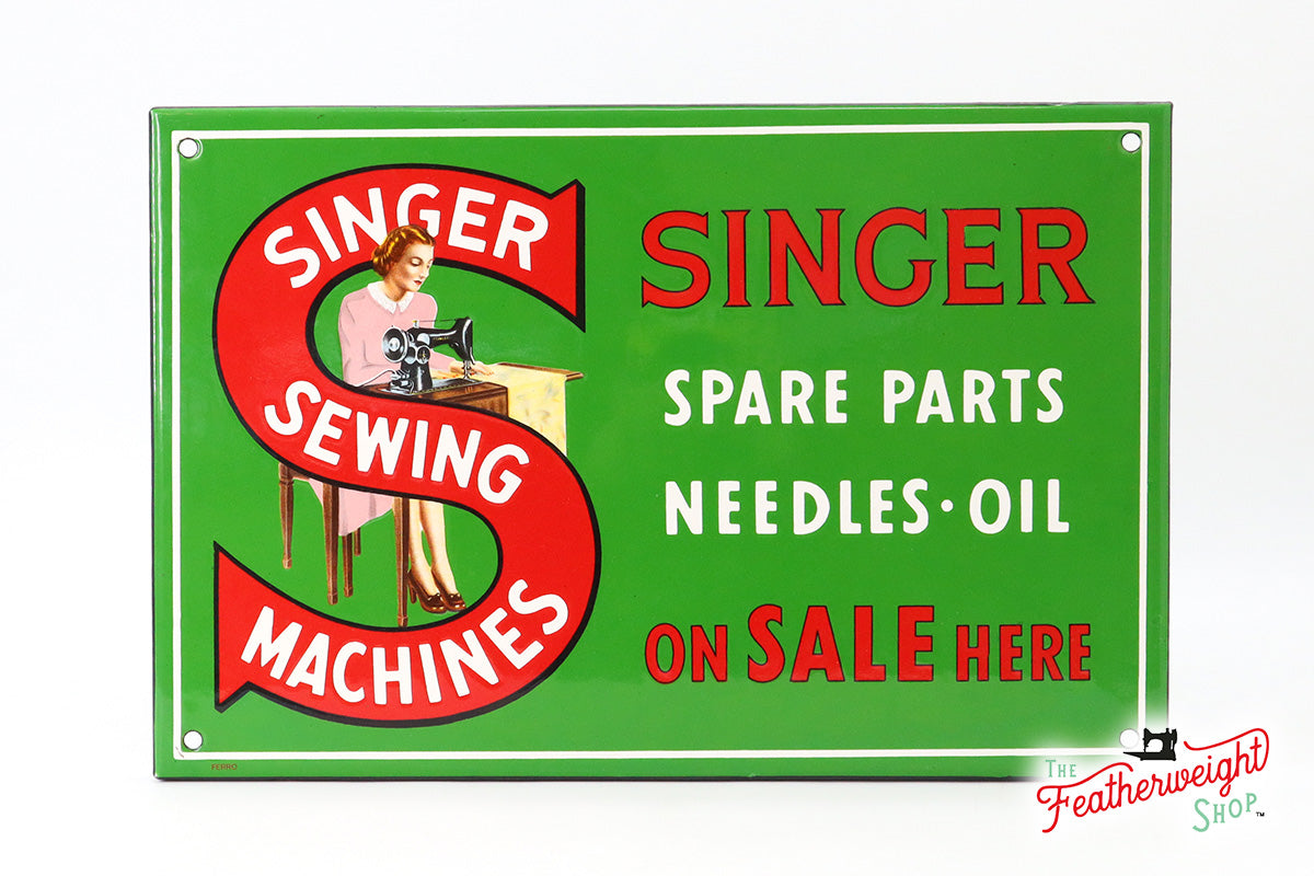 Enamel Singer Sign, Spare Parts (Vintage Original) - RARE