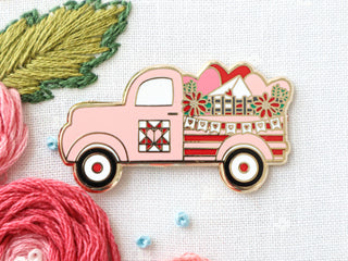 Load image into Gallery viewer, Needle Minder, Valentine&#39;s Vintage Truck by Flamingo Toes