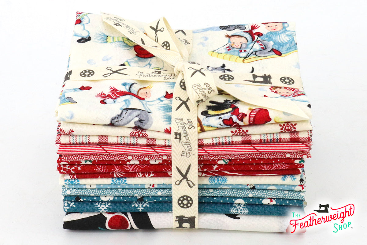 Fabric, Winter in Snowtown by Buttermilk Basin - FAT QUARTER BUNDLE + PANEL