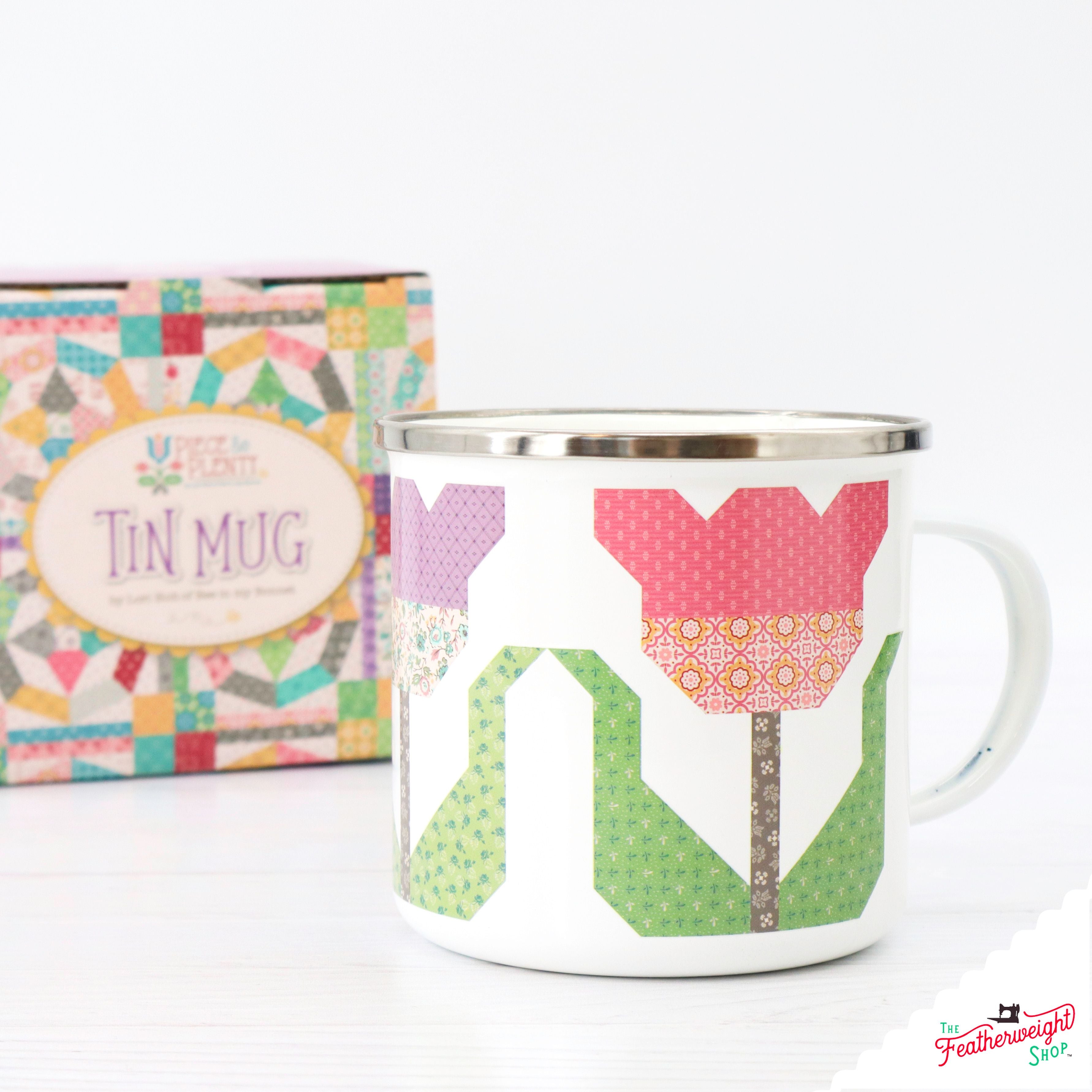 Mug, Piece & Plenty Enamel Tin Mug by Lori Holt