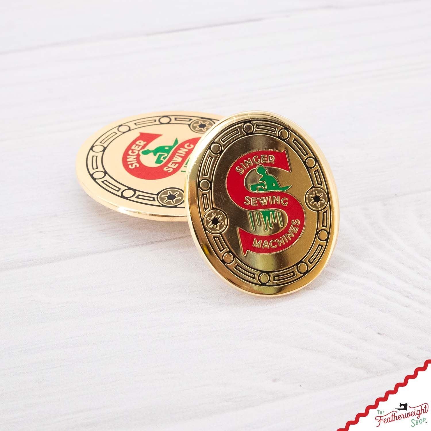 LAPEL Pin - Enamel RED S Featherweight Badge