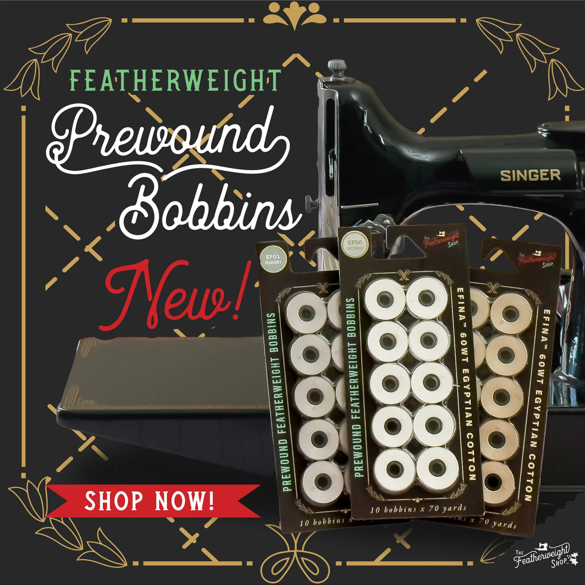 Bobbins, EXCLUSIVE! PRE-WOUND Singer Featherweight 221 222