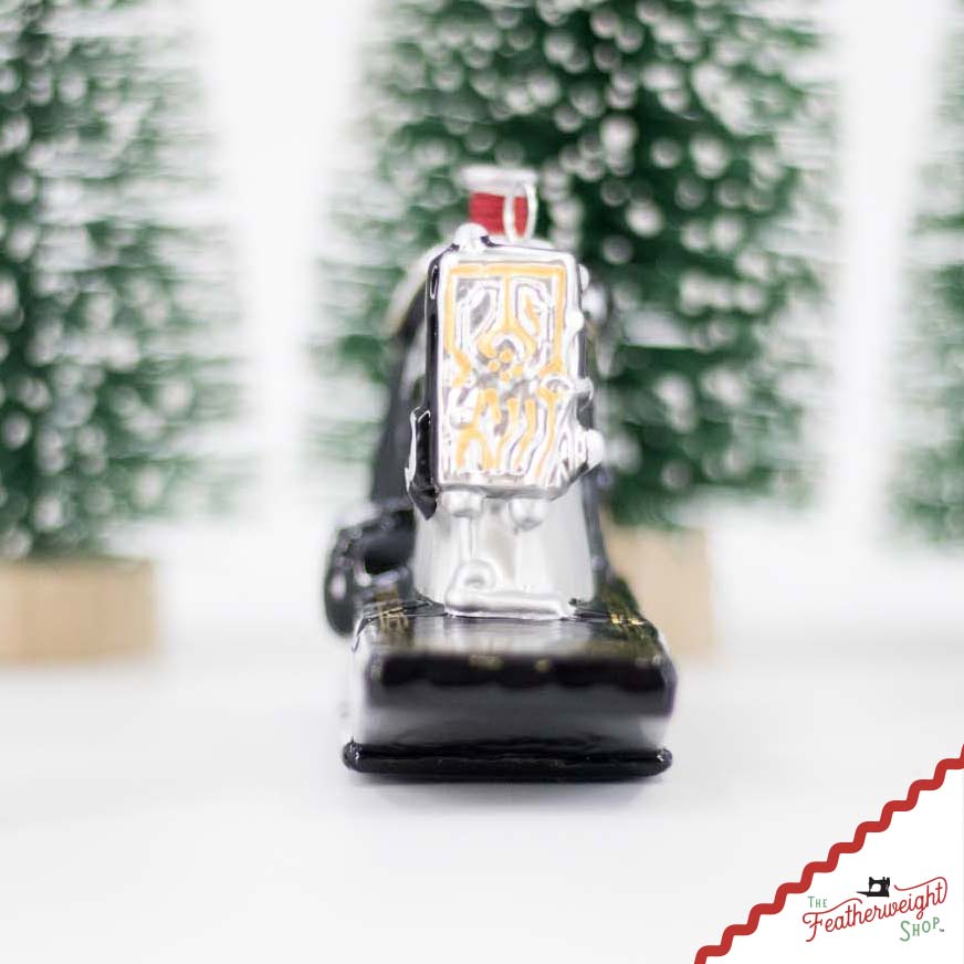 Christmas ORNAMENT, Singer Featherweight Blown Glass Collectible