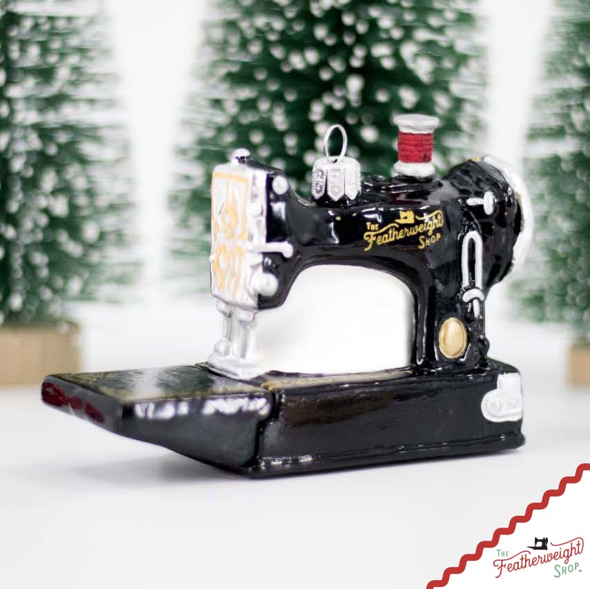 Christmas ORNAMENT, Singer Featherweight Blown Glass Collectible