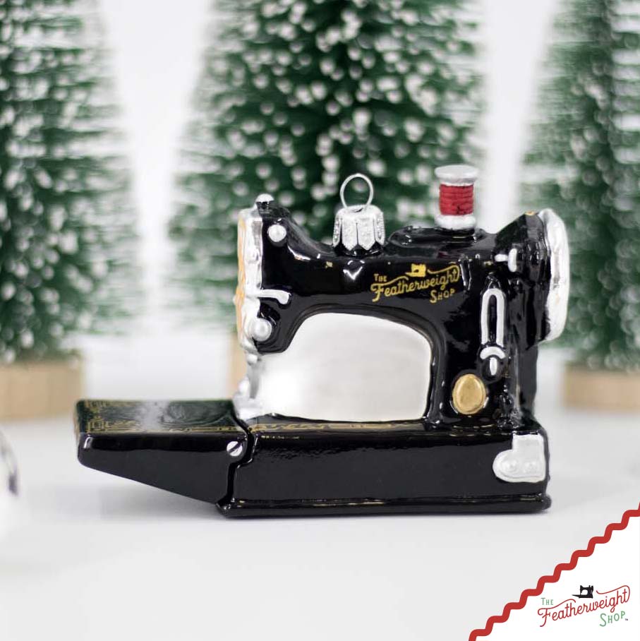 Christmas ORNAMENT, Singer Featherweight Blown Glass Collectible