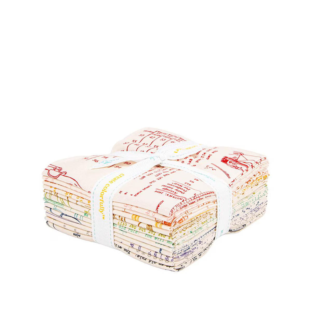 Fabric, TYPE/ography BACKGROUNDS by Lori Holt - FAT QUARTER BUNDLE