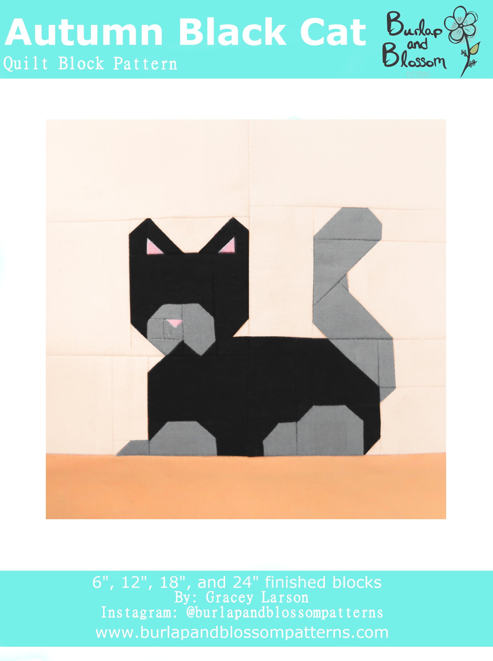 Pattern, Autumn Cat Quilt Block by Burlap & Blossom download