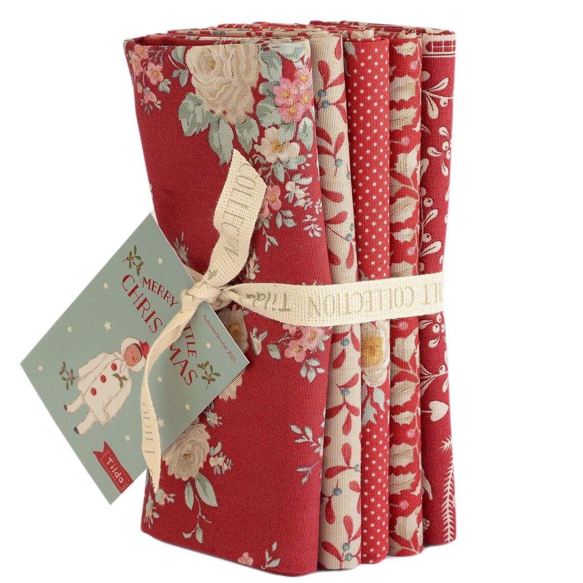 Fabric, Merry Little Christmas Collection RED by Tilda - FAT QUARTER BUNDLE