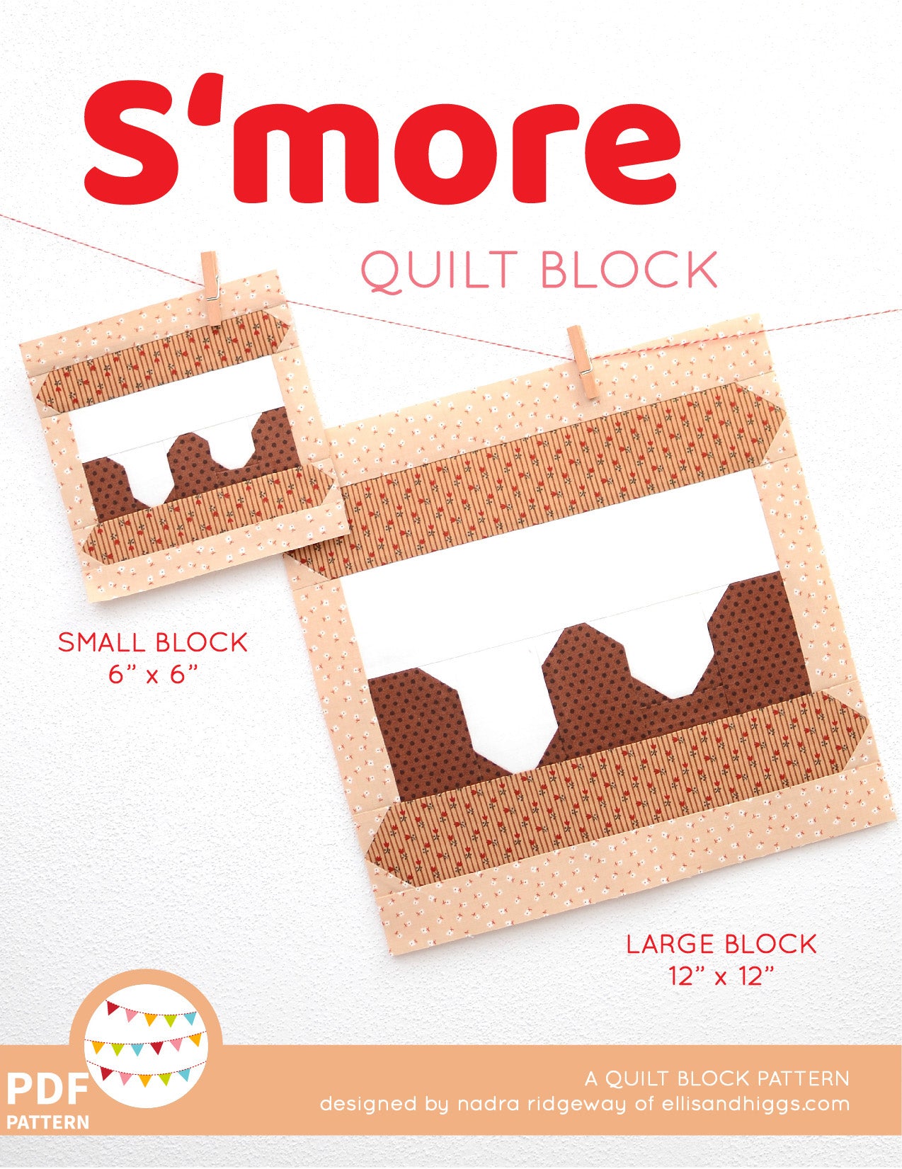 Pattern, S'more Quilt Block by Ellis & Higgs (digital download)