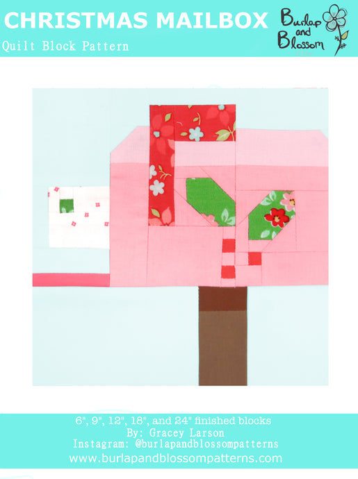 Pattern, Christmas Mailbox Block by Burlap and Blossom (digital download)