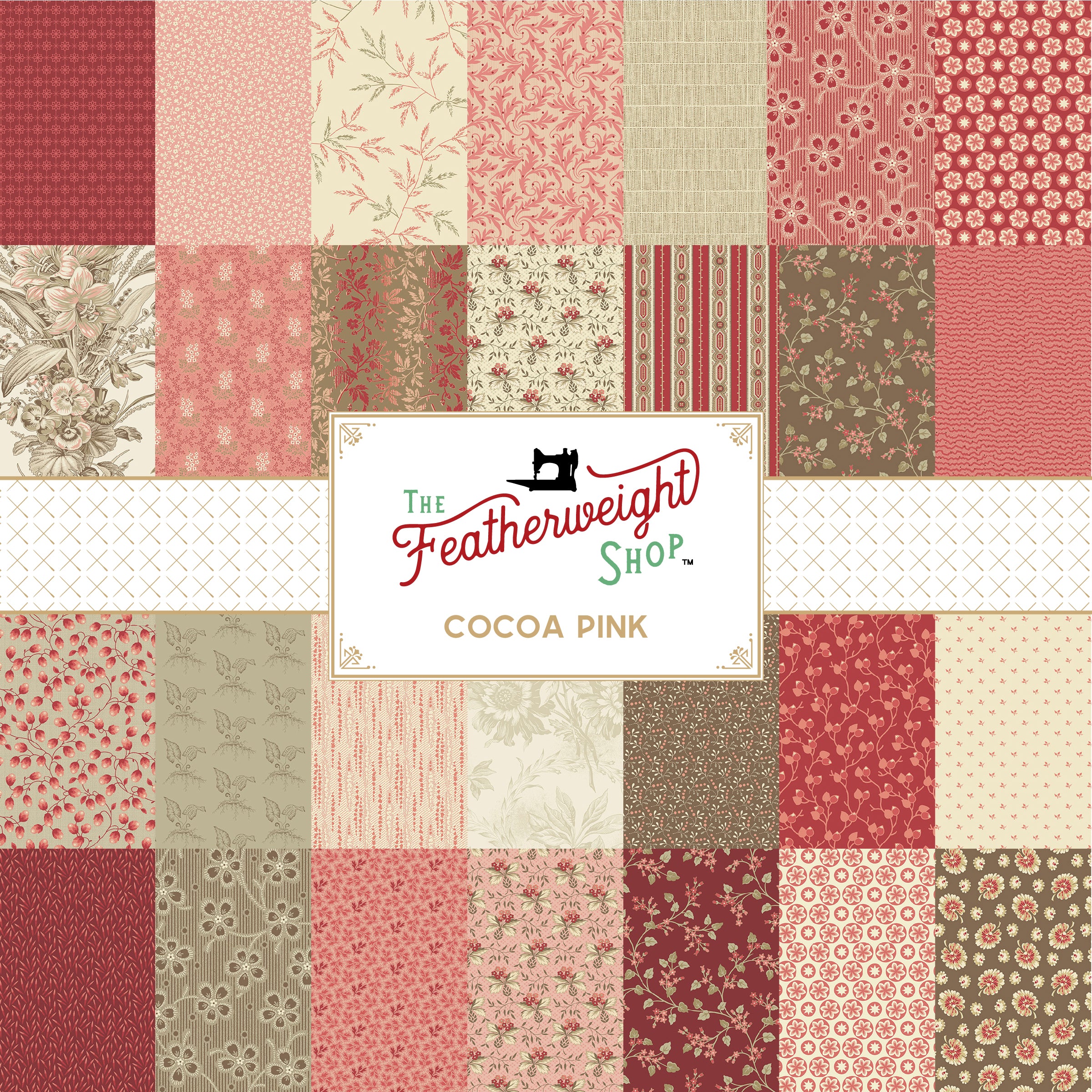 Fabric, Cocoa Pink by Edyta Sitar - FAT QUARTER BUNDLE