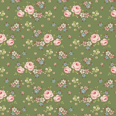 Fabric, Creating Memories by Tilda - Gracie GREEN (by the yard)