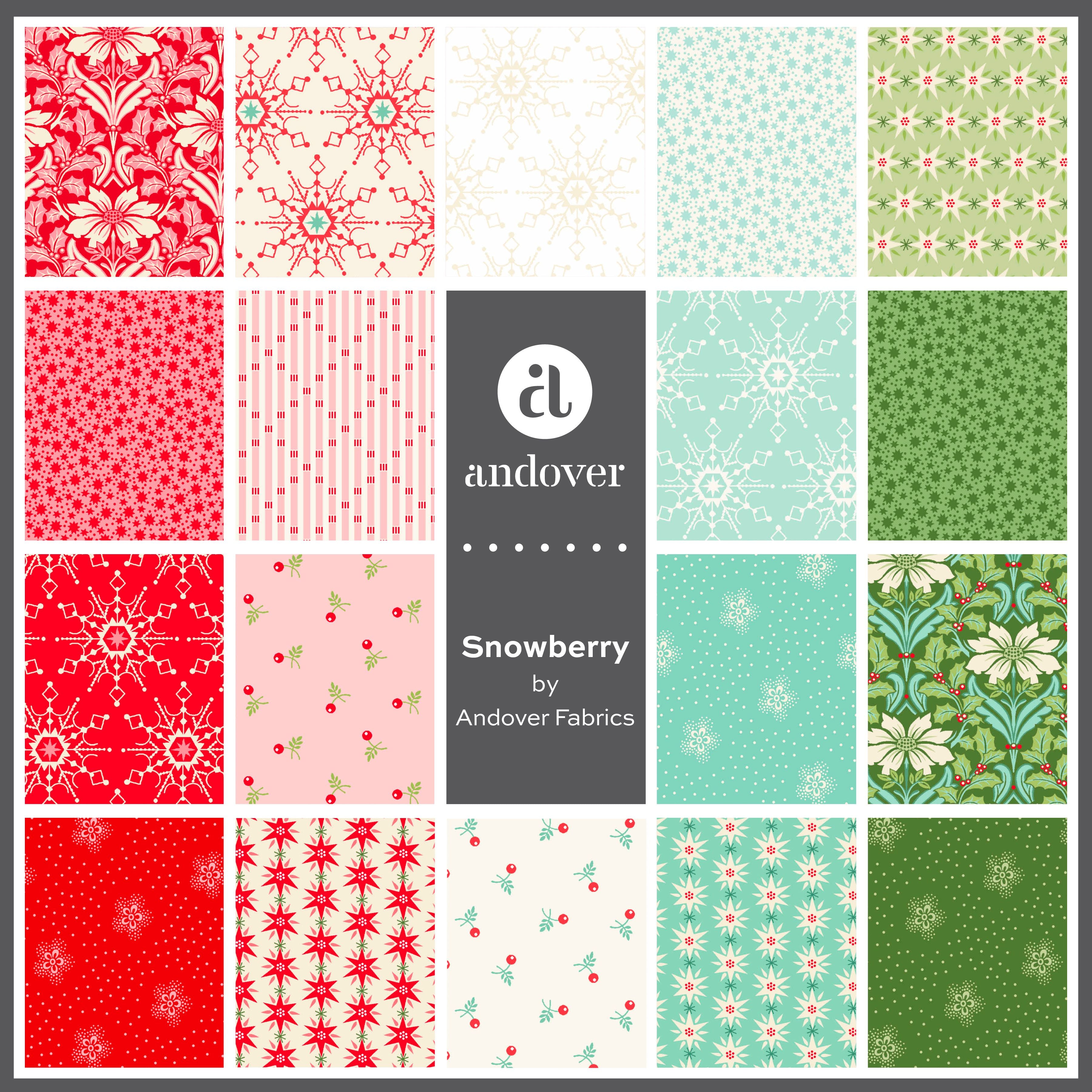 Fabric, Snowberry by Andover Fabrics - FAT QUARTER BUNDLE