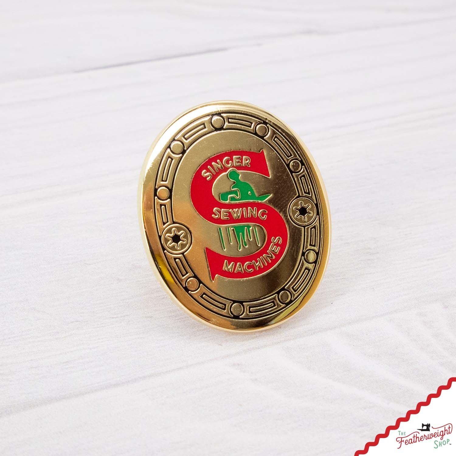 LAPEL Pin - Enamel RED S Featherweight Badge
