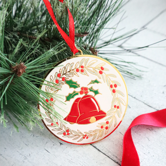 Christmas ORNAMENT, Christmas Bells by Flamingo Toes