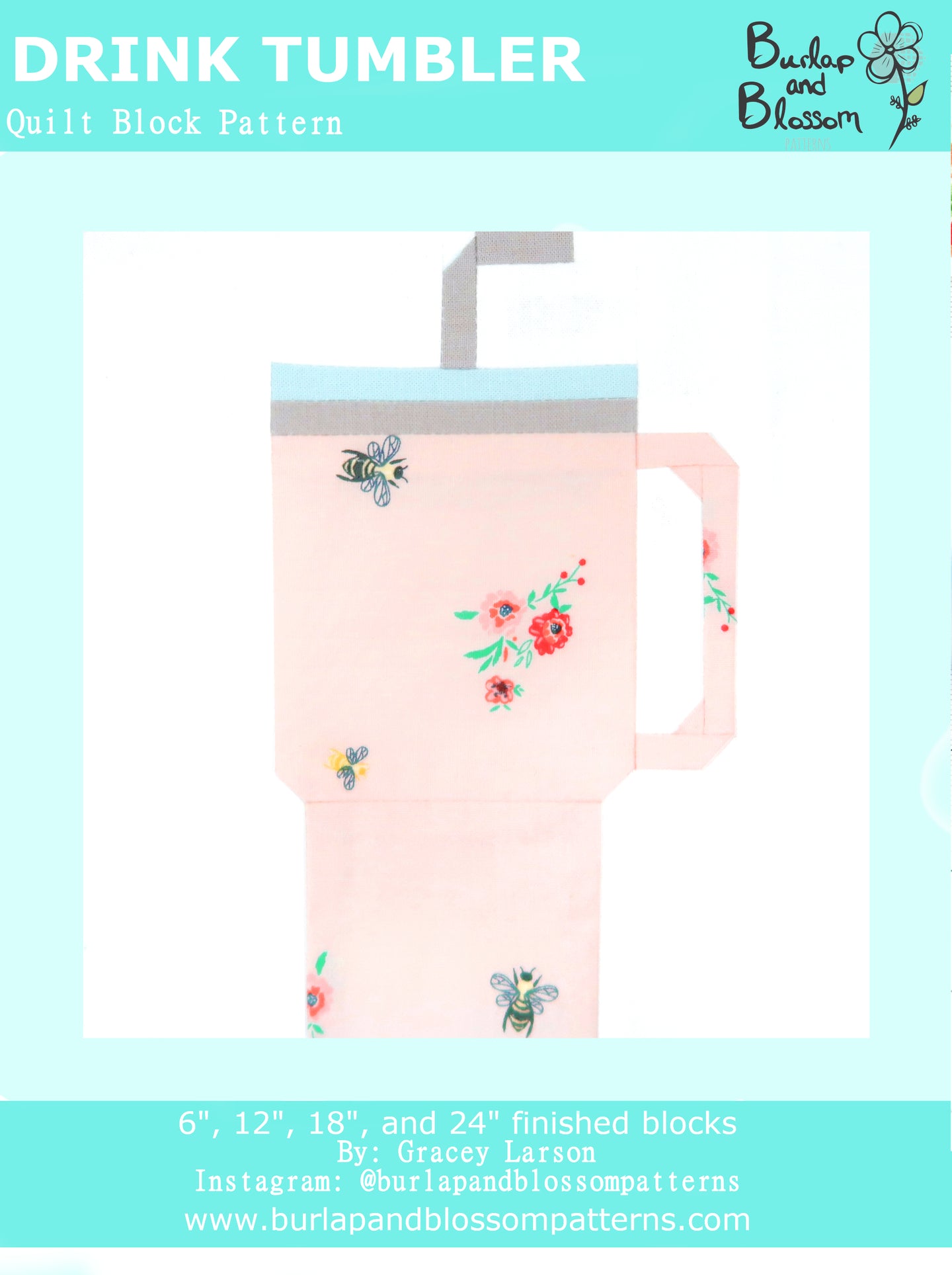 Pattern, Drink Tumbler Block by Burlap and Blossom (digital download)