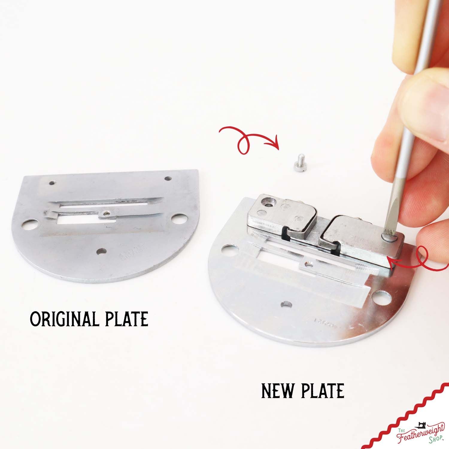 Premium Throat / Needle Plate, Graduated - Singer Featherweight Model 221