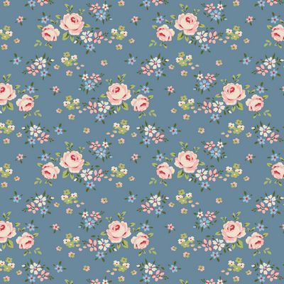 Fabric, Creating Memories by Tilda - Gracie BLUE (by the yard)
