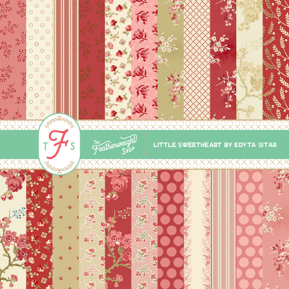 Fabric, Little Sweetheart by Laundry Basket Quilts - 5" Squares