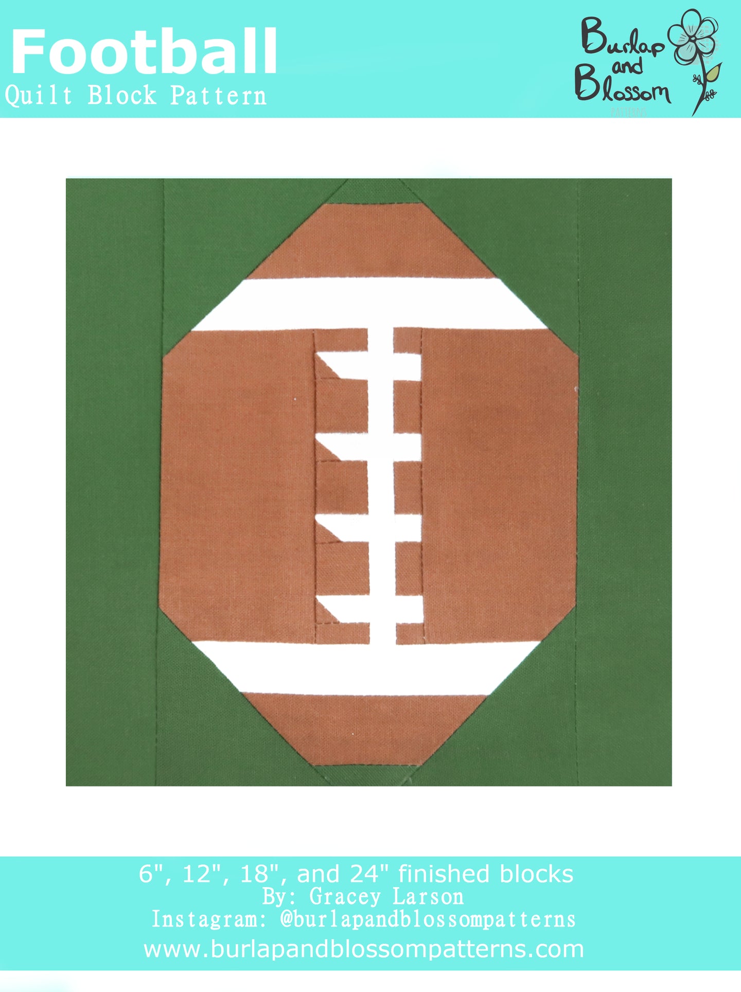 football quilt block pattern
