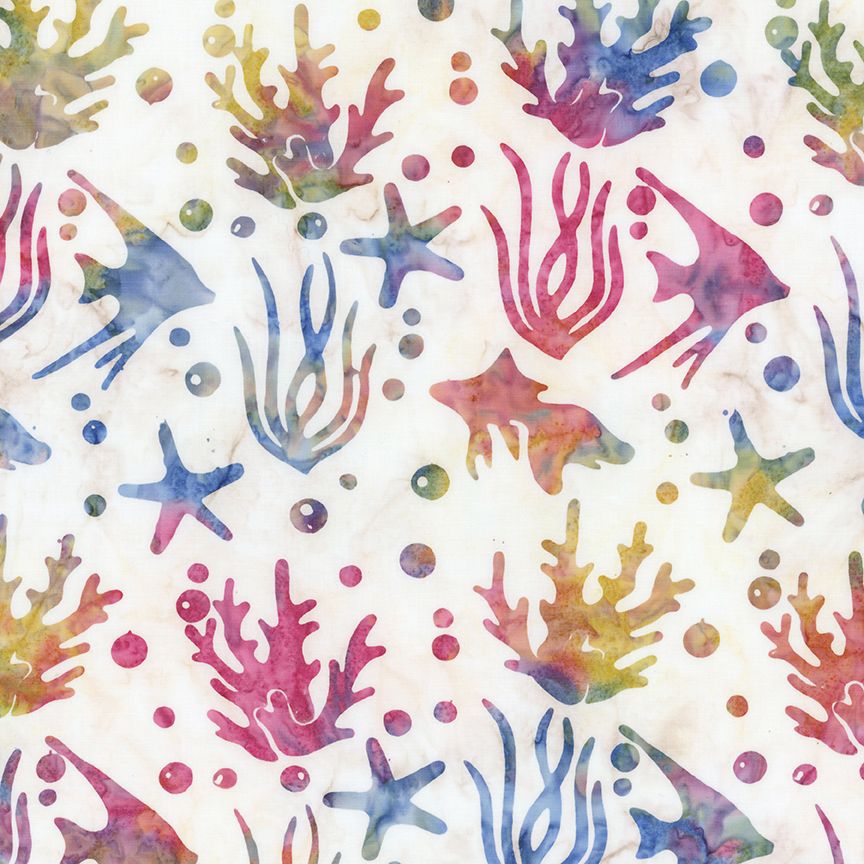 Fabric, Expressions Batiks Toes in the Sand - RAINBOW Sherbet (Backing Cut - FIVE YARDS)