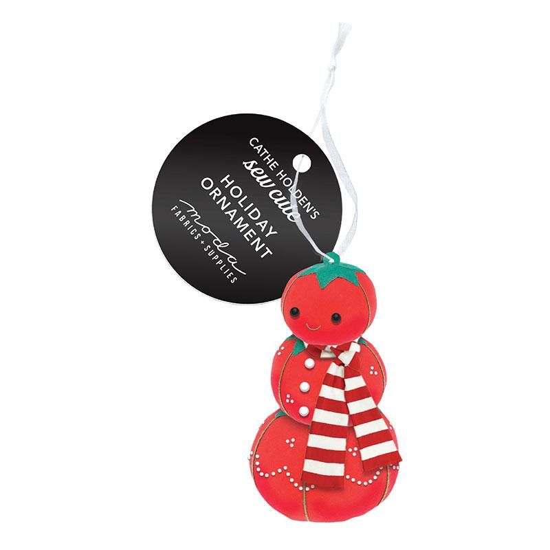 Christmas ORNAMENT, Snowman Tomato Pincushion by Cathe Holden