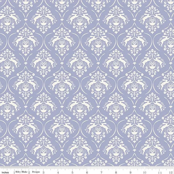Fabric, Springtime Easter Damask by My Mind's Eye LILAC - (by the yard)