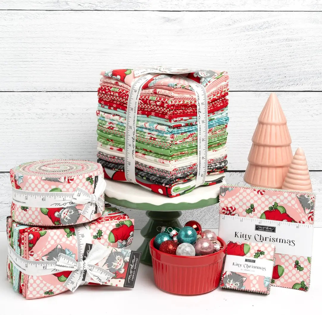 Fabric, Kitty Christmas by Urban Chiks - 5" CHARM PACK