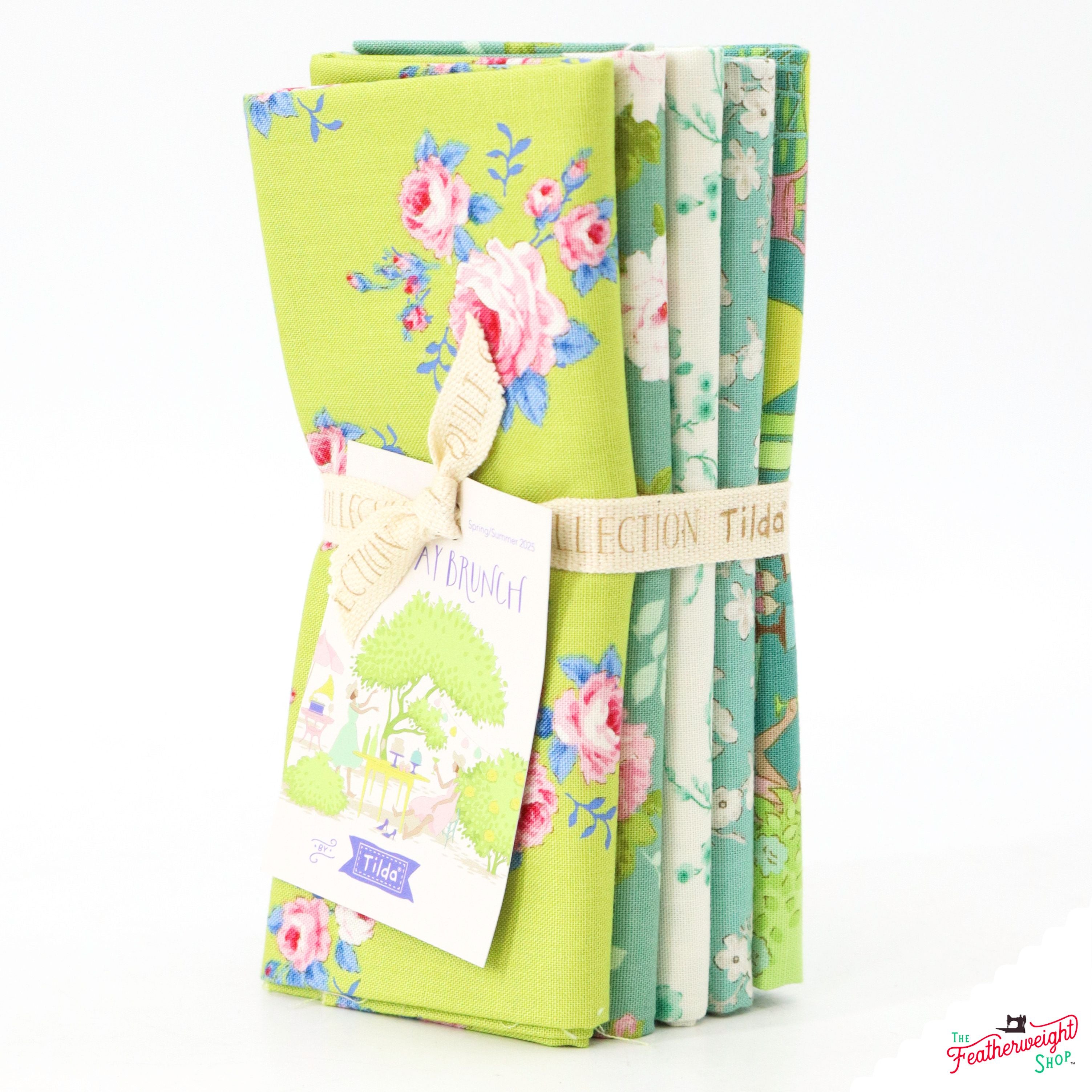 Fabric, Sunday Brunch Collection LIME and TEAL by Tilda - FAT QUARTER BUNDLE