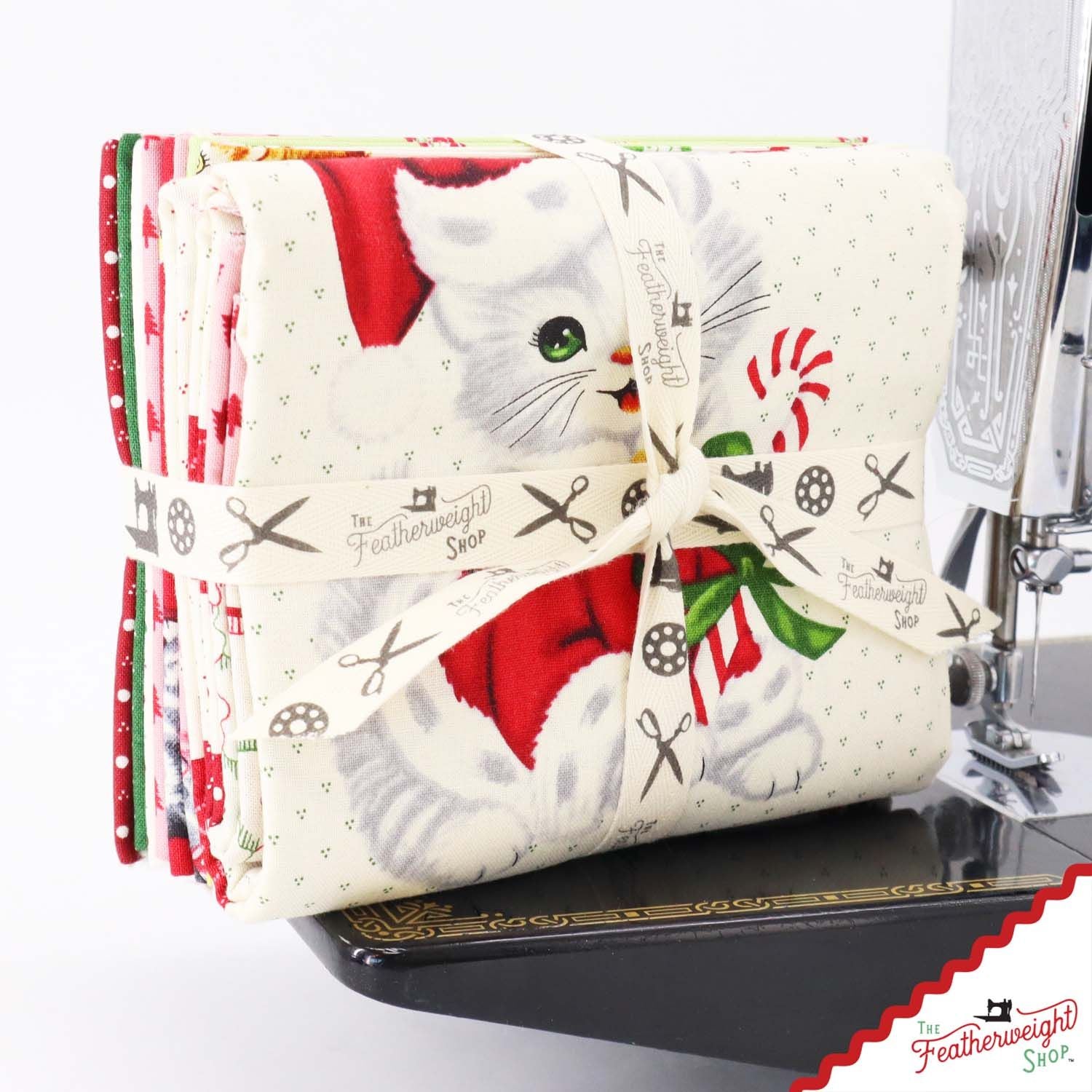Fabric, A Kitty for Christmas by Hannah West - FAT QUARTER BUNDLE