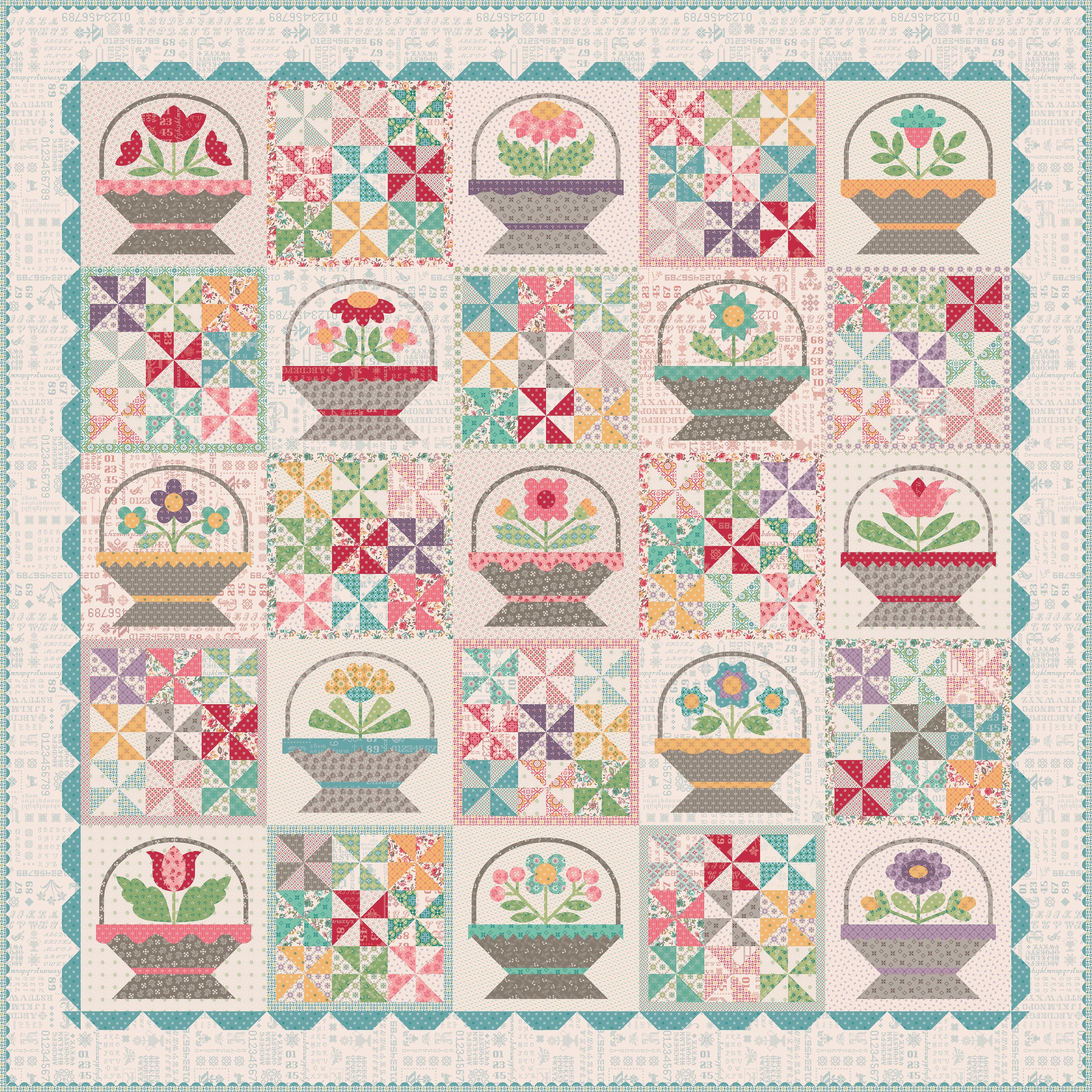 Sew Simple Shapes, Flower Basket Sampler by Lori Holt of Bee in My Bonnet