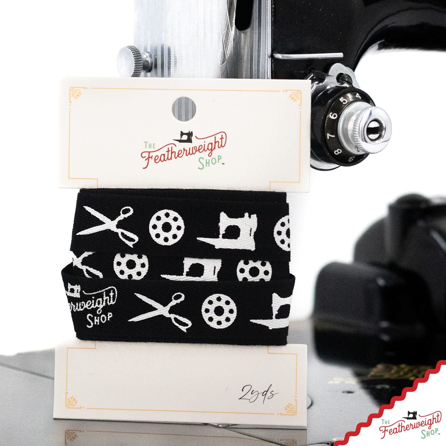 Twill Tape, BLACK, Featherweight Shop Ribbon - 2 YARDS
