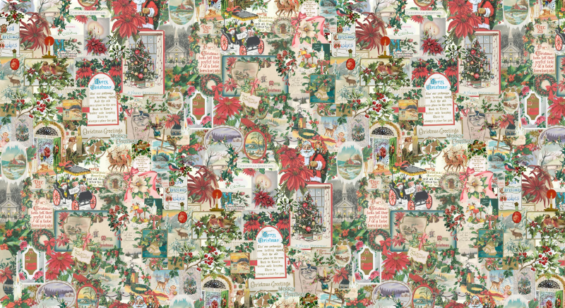 Fabric, Candlelight Christmas by 3 Sisters - Multi COLLAGE (by the yard)