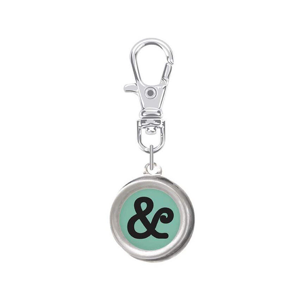 Keyring & Keychain Enamel Happy Charm, Typewriter Keys & AMPERSAND by Lori Holt