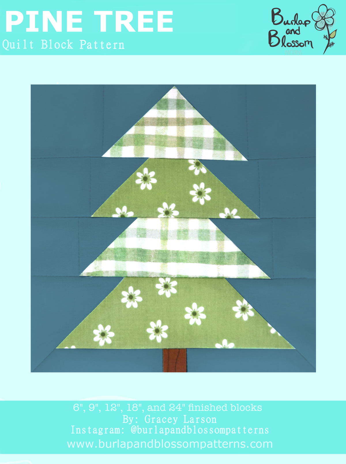 Pattern, Pine Tree Quilt Block by Burlap and Blossom (digital download ...