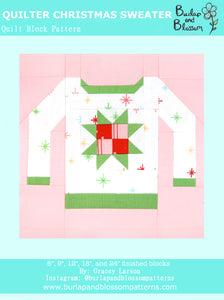 Pattern, Quilter Christmas Sweater Block by Burlap and Blossom (digital download)