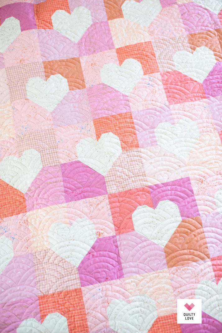 PATTERN, Patchwork Hearts Quilty Love by Emily Dennis