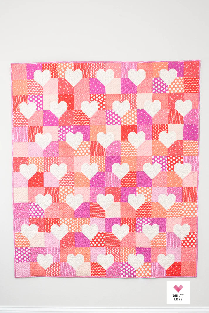 PATTERN, Patchwork Hearts Quilty Love by Emily Dennis