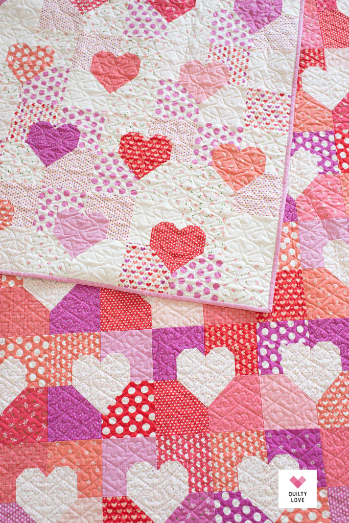 PATTERN, Patchwork Hearts Quilty Love by Emily Dennis