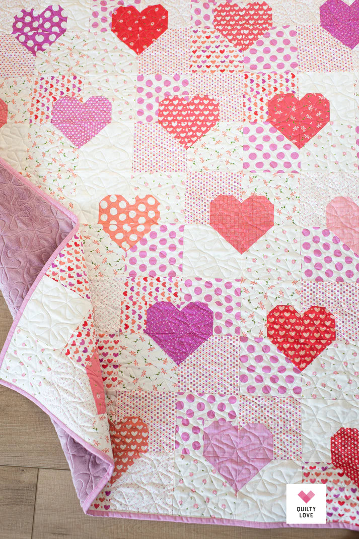 PATTERN, Patchwork Hearts Quilty Love by Emily Dennis