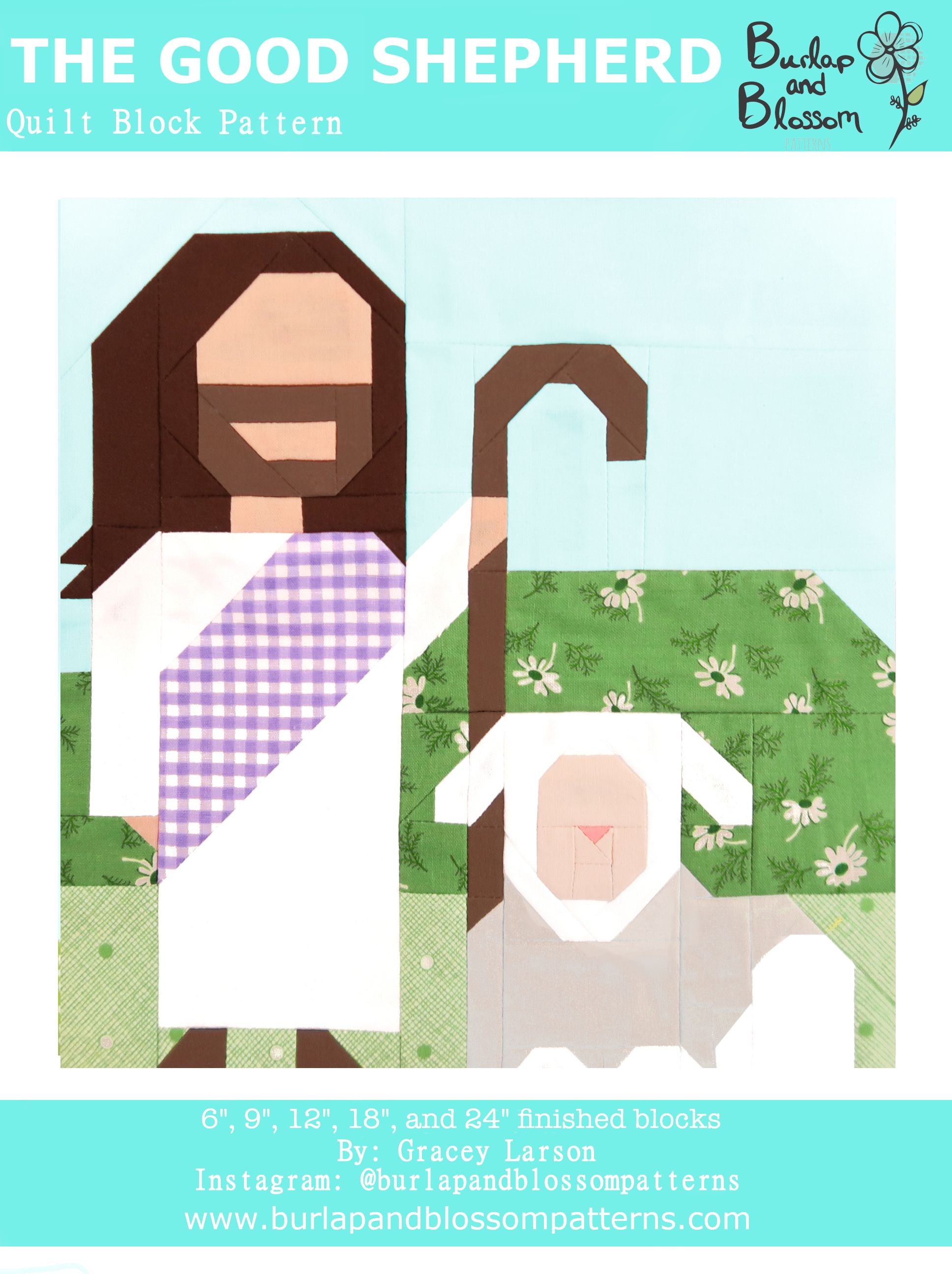 Pattern, The Good Shepherd Quilt Block by Burlap and Blossom (digital download)