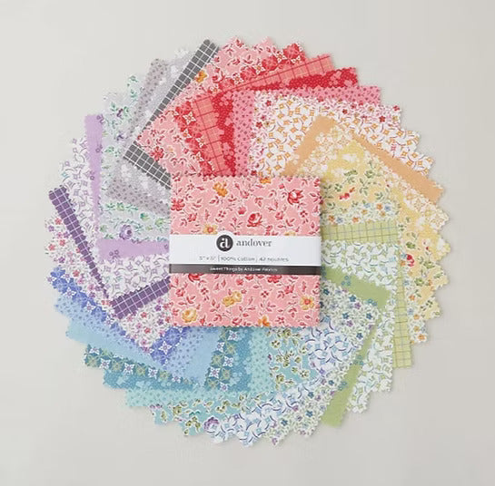 Fabric, Sweet Things by Andover Fabrics - 5" Squares