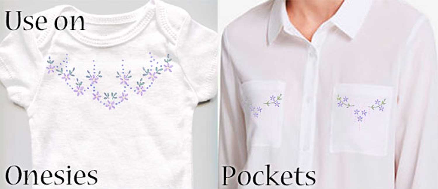 Embroidery Iron-On Transfers, Vintage-Styled Dainties - Florals & Ribbons