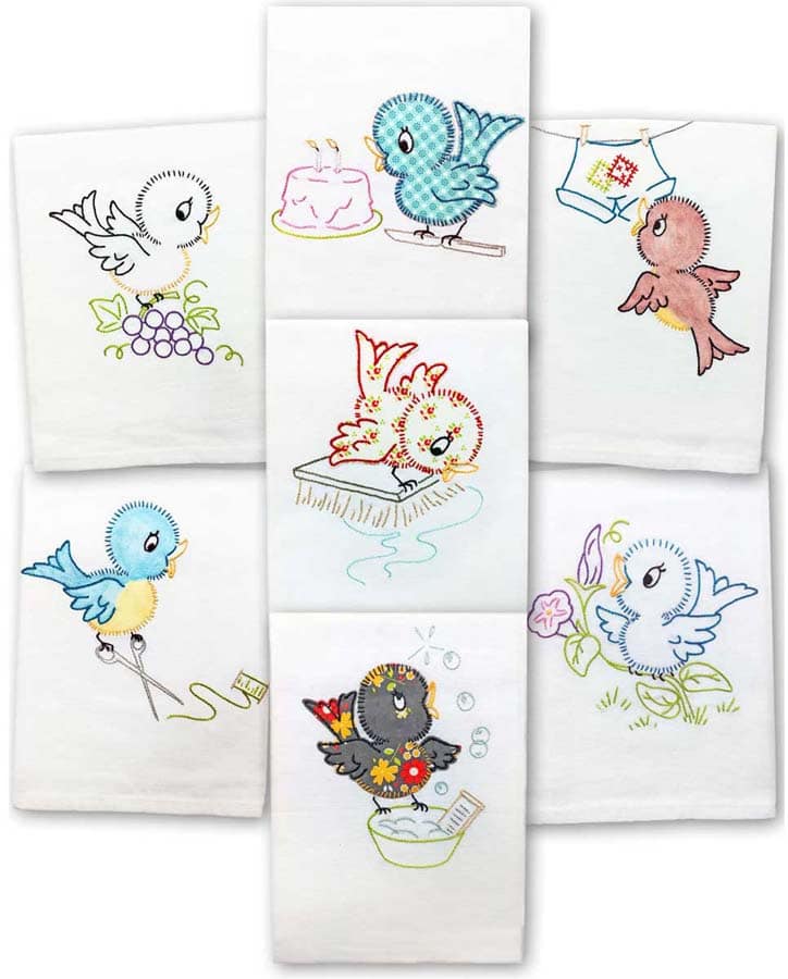 Embroidery Iron-On Transfers, Vintage-Styled Little Birdie