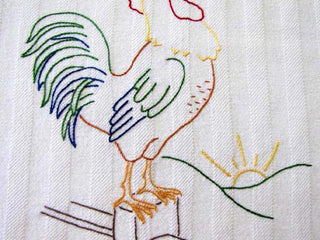 Load image into Gallery viewer, Embroidery Iron-On Transfers, Vintage-Styled Rise &amp; Shine Chickens