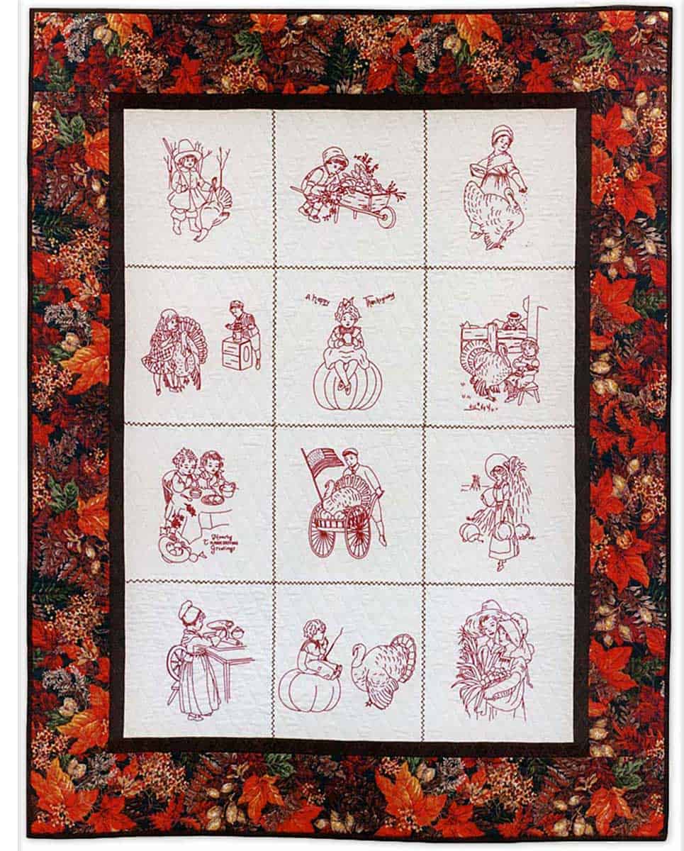 Embroidery Iron-On Transfers, Vintage-Styled Thanksgiving Blessings