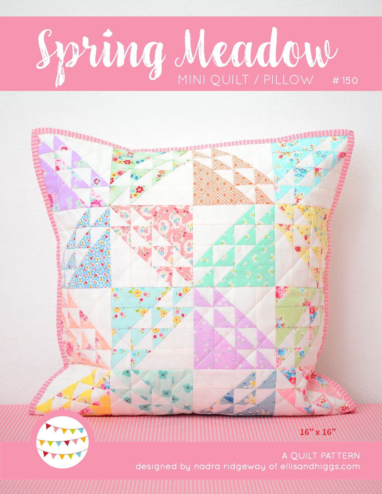 Pattern, Spring Meadow Pillow Cover by Ellis & Higgs (digital download)