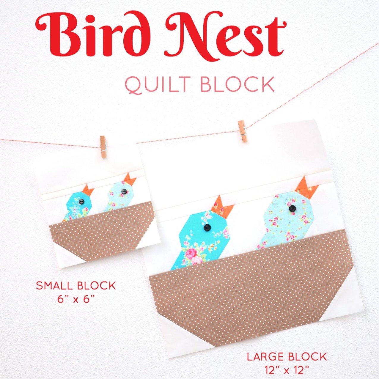 Pattern, Bird Nest Quilt Block by Ellis & Higgs (digital download)