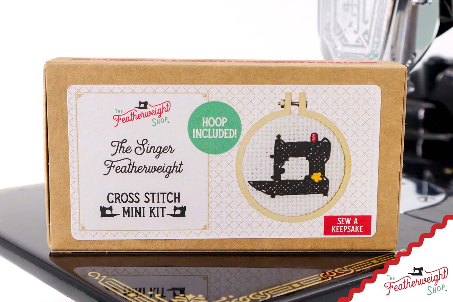 KIT, MINI Cross Stitch - Singer Featherweight 221, Hoop